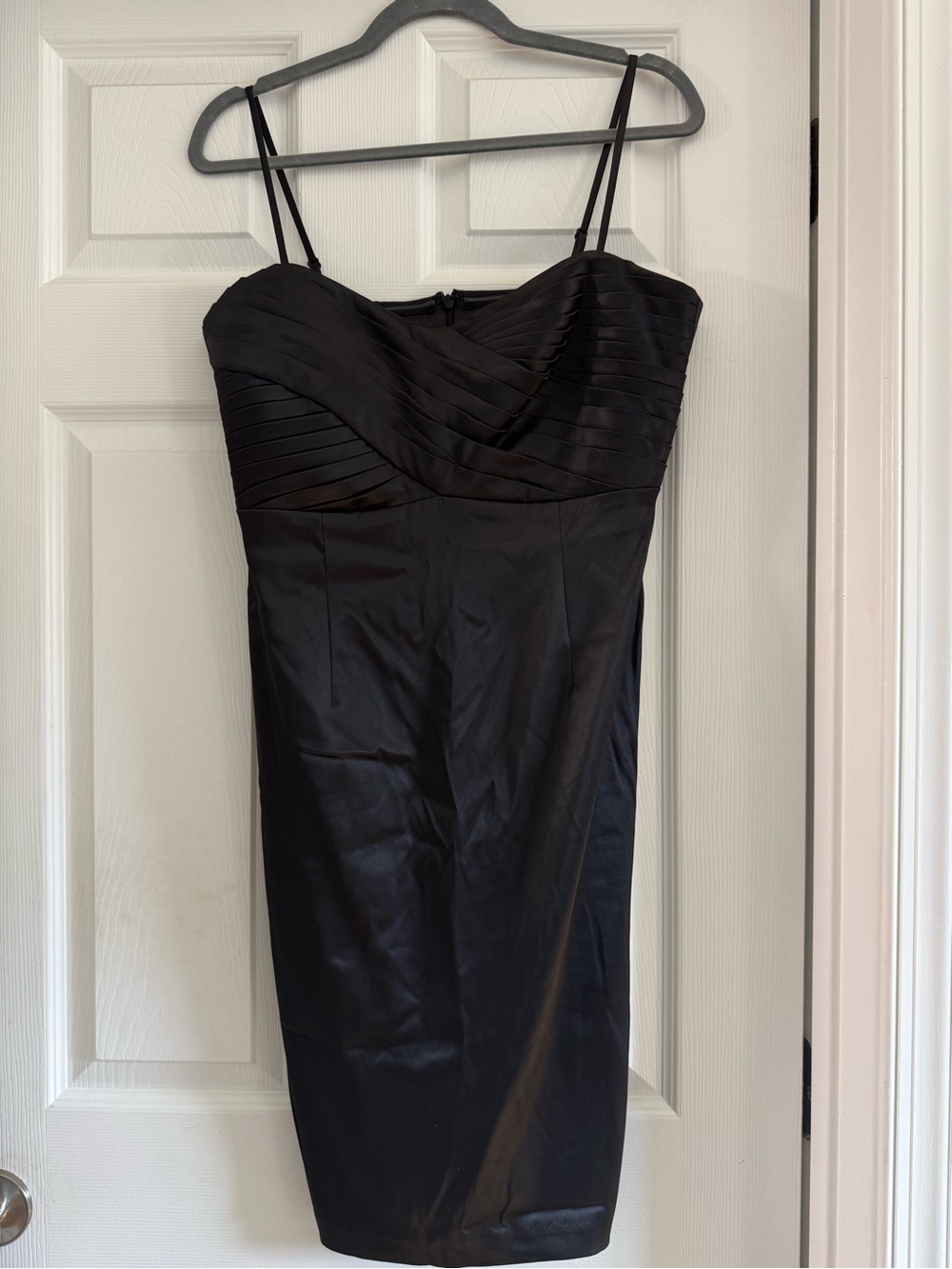 RSVP Black Strapless Pleated Bodice Cocktail Dress